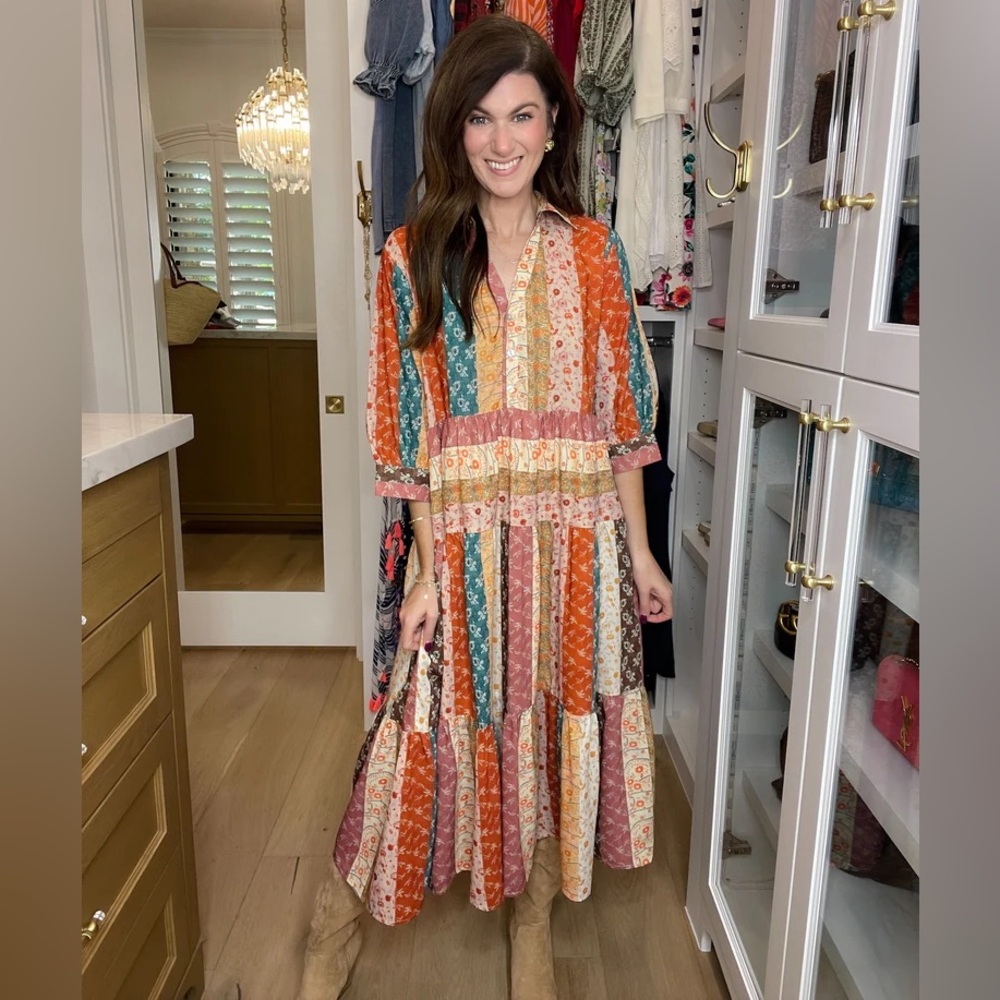 Entro Multicolor Patchwork Maxi Dress - Picture 2 of 14